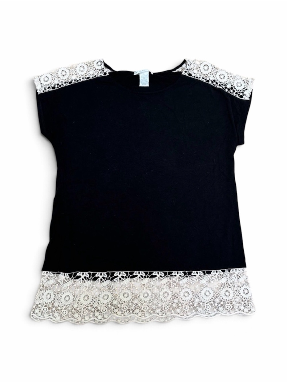 Black Top with Lace Accents